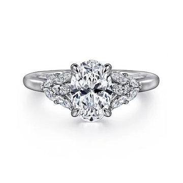 14KW Oval Diamond Engagement Ring w/ 0.27 ctw